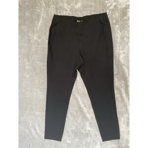 J. Jill Ponte Slim Leg Pants Pull On Elastic Waist Black Womens Large Petite
